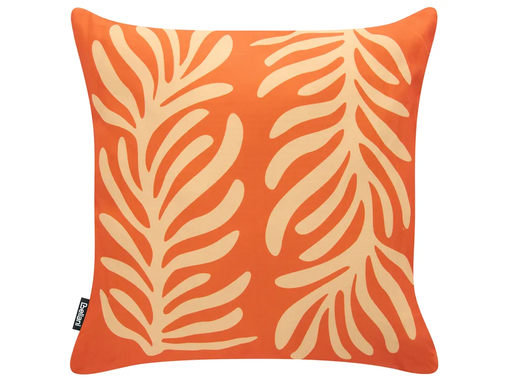 Set of 2 Outdoor Cushions ALISMA Plant Pattern 45 x 45 cm Orange_1135704