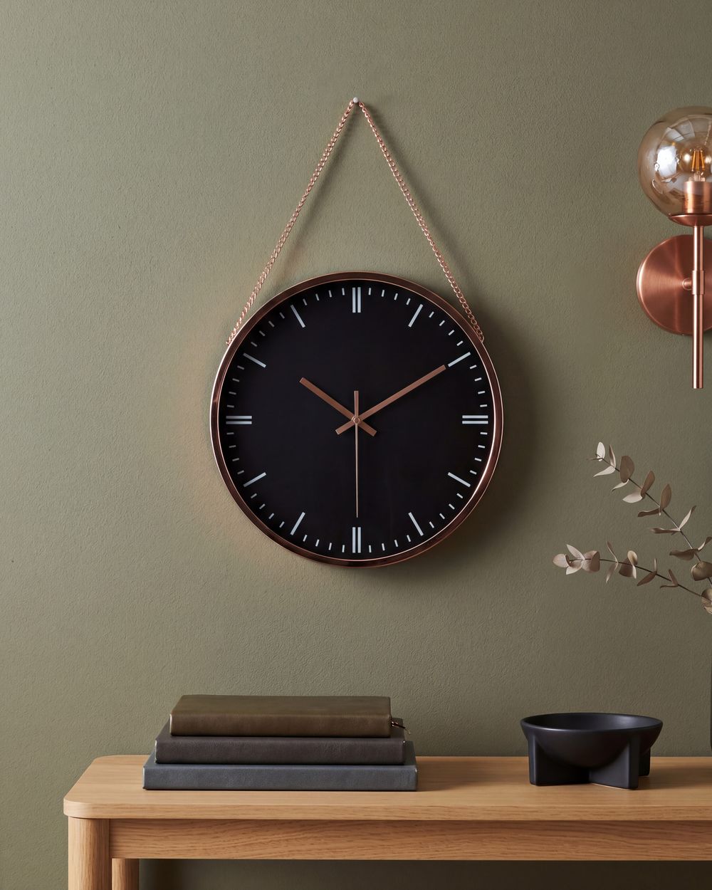 Wall Clock BEZAS 30 cm Black