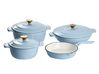 7 Piece Cast Iron Set FERRANO Light Blue