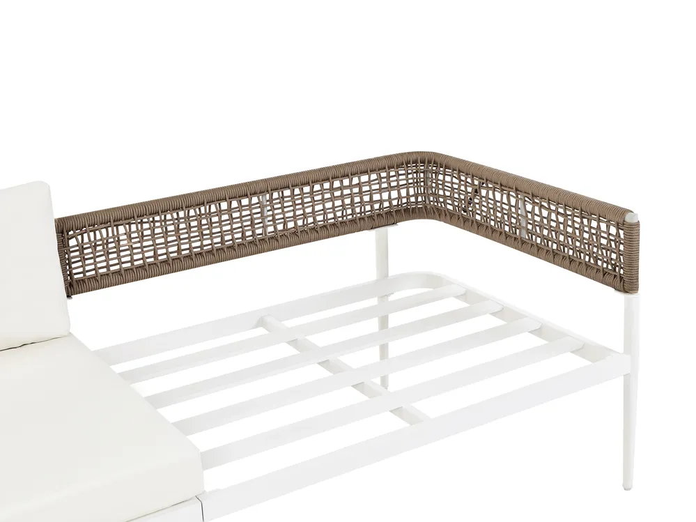 Garden Lounge Set with Table 5 Seater SERLA Metal White_930786