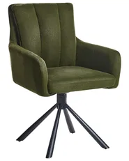Set of 2 Dining Chairs Swivel SARDOAL Fabric Dark Green_945696