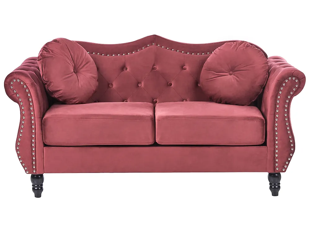 Sofa 2 Seater SKIEN II Velvet Dark Red_1171130