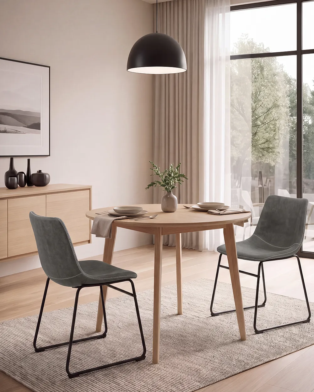 Set med 2 matstolar BATAVIA Mörkgrå_1150868