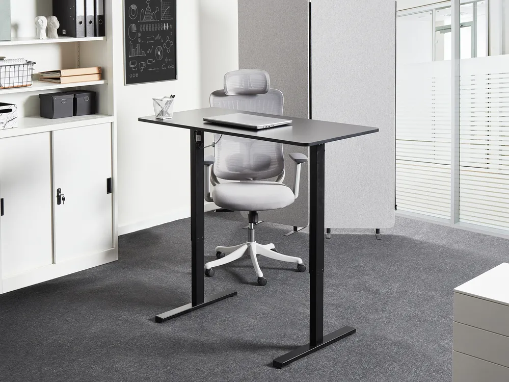 Työpöytä sähkösäädettävä TAVARES 120 cm 60 cm Musta_975778