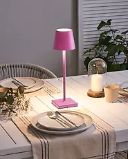 LED-pöytävalaisin langaton BACEIRO Metalli Vaaleanpunainen_1177486