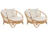 Set of 2 Garden Daybeds ROSSANO Rattan Natural