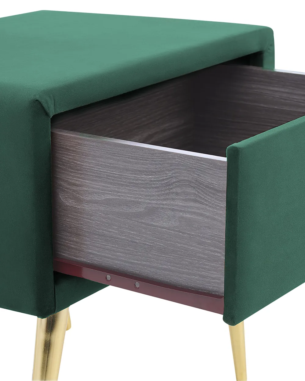 1 Drawer Bedside Table FLAYAT Velvet Emerald Green_833981