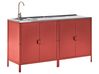 2 Piece Outdoor Kitchen Set with Sink VILAMA Red Metal