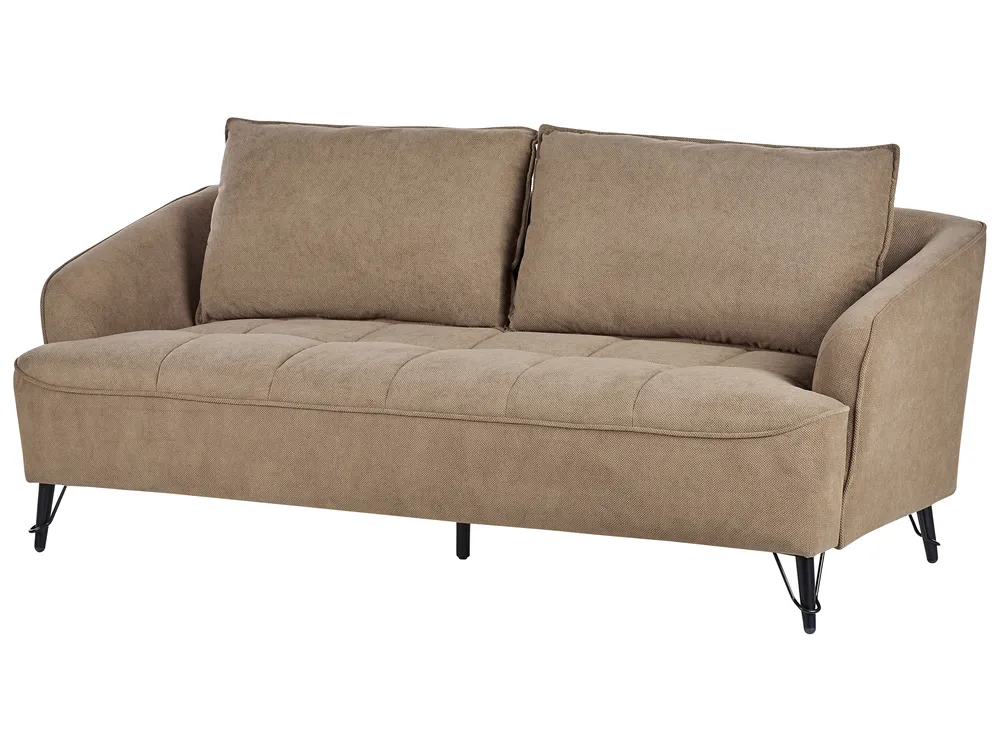 Sofa 3 Seater HOBRO Fabric Brown_949700