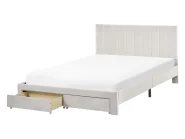 Säng med förvaringslådor LONZAC Sammet Off-White 140 x 200 cm_1014766