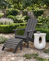 Garden Chair ADIRONDACK with Footstool Dark Grey