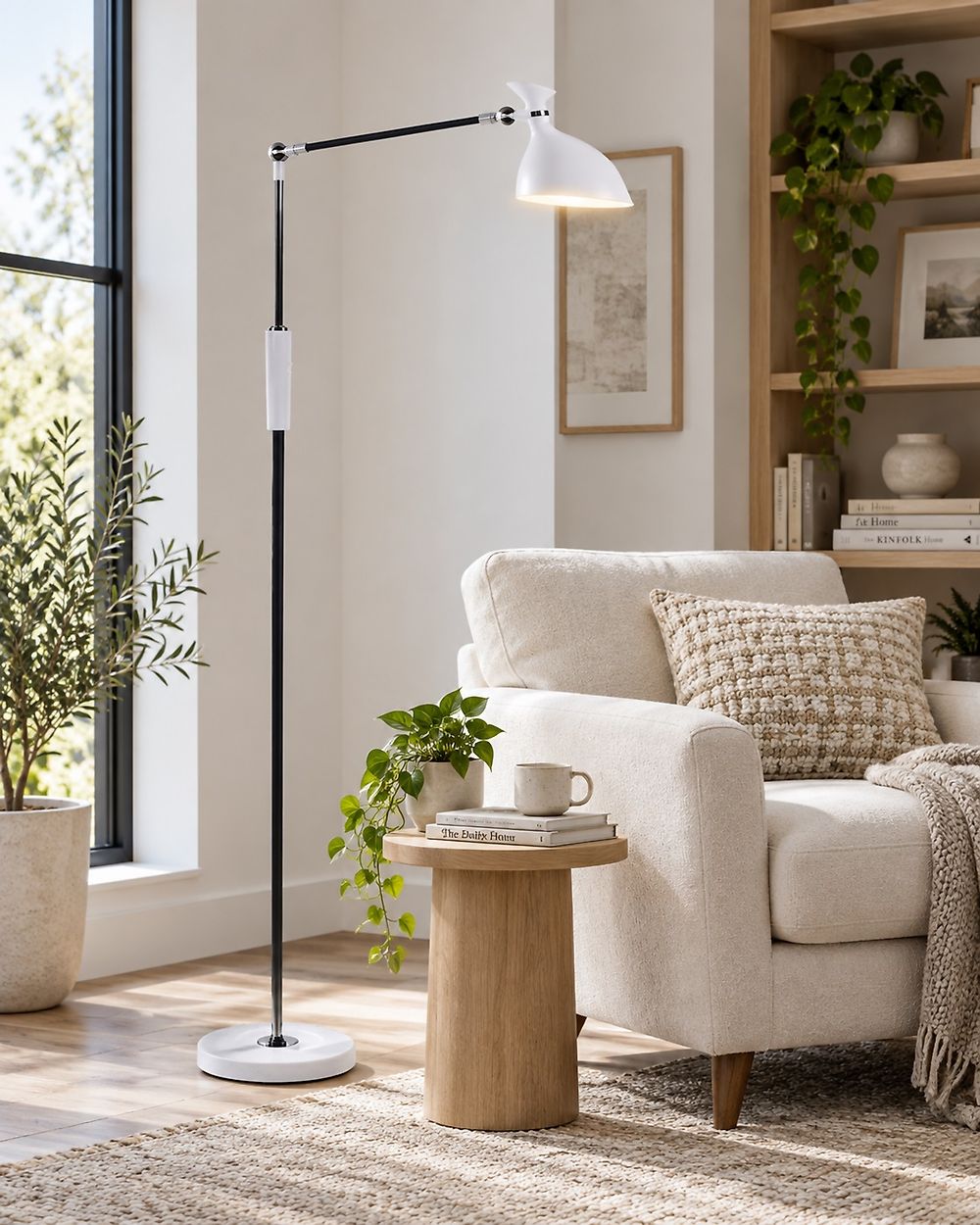 LED Floor Lamp ANDROMEDA with Dimmer Metal White