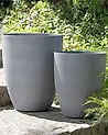 Set of 2 Plant Pots CROTON 35 cm Grey