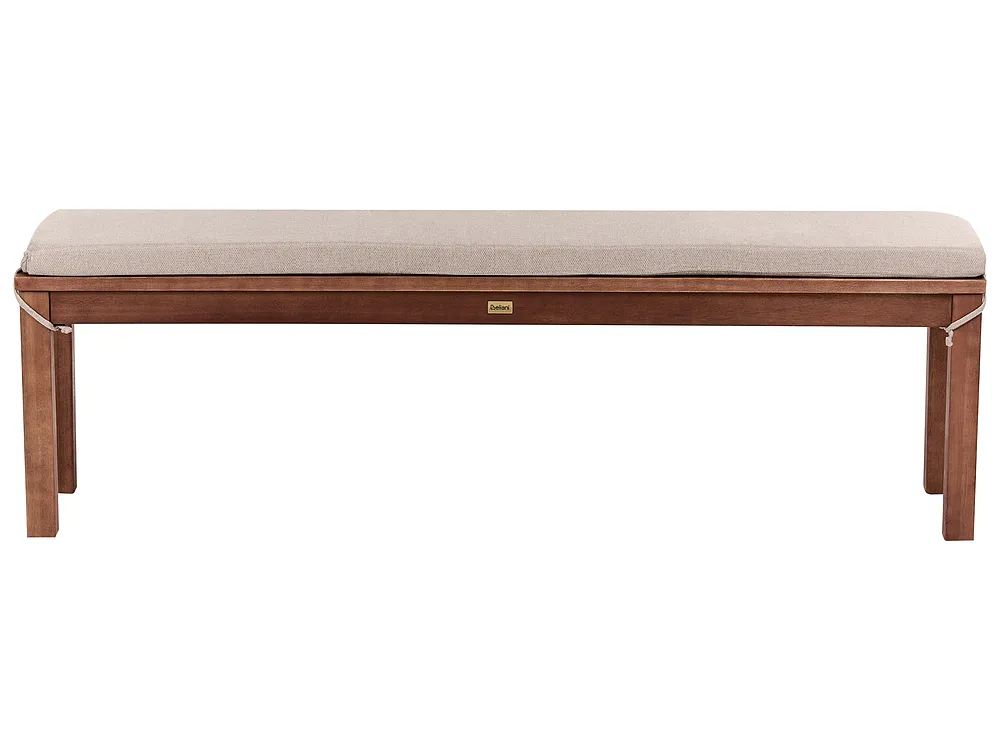 Trädgårdsbänk med dyna TUSCANIA 160 cm Eukalyptusträ Beige