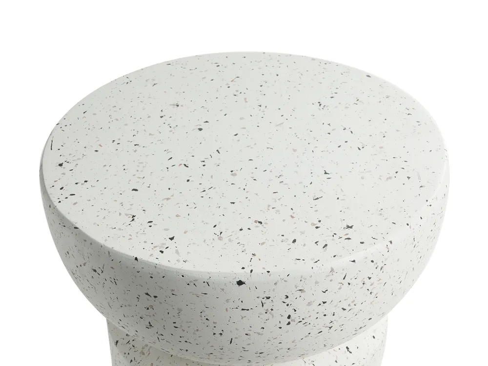 Side Table FALIRO 37 cm 37 cm Terrazzo Effect Off-White_1043469