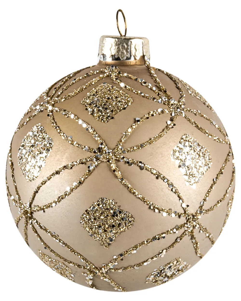 Set of 24 Baubles WINTERLIGHT Glass Rose Gold_1028471