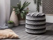 Pouffe GUNTUR Wool Black/ White_711425