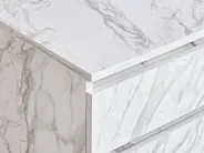 Bathroom Cabinet TERESINA with Wheels 80 cm White Marble_983996