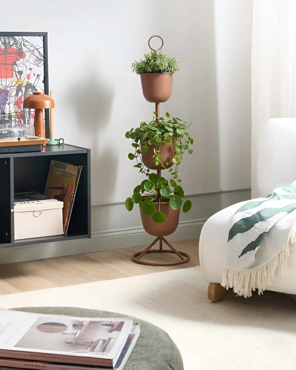 Plant Stand RENGE 28 cm Metal Brown