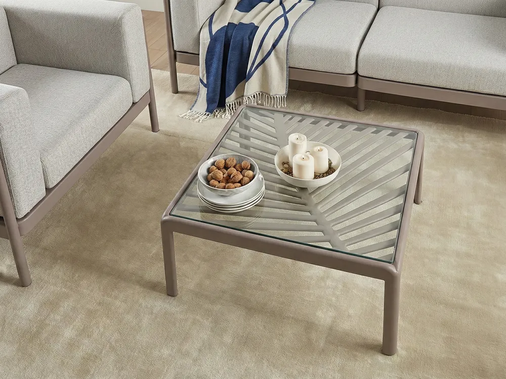 Garden Coffee Table FERRETTI 69 cm 69 cm Taupe_1057989