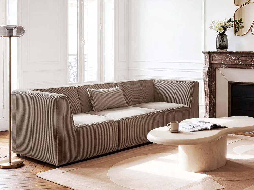 Corner Seat LEMVIG Corduroy Dark Beige Left Hand_1146387