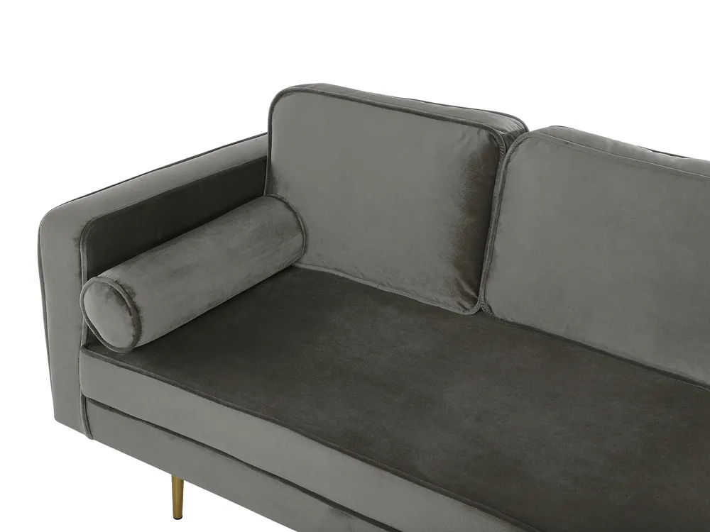 Left-Hand Chaise Longue MIRAMAS Velvet Taupe_739233