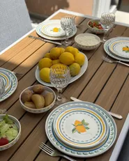 Set of 12 Dinnerware TARRAGON Porcelain White/ Green_1165149