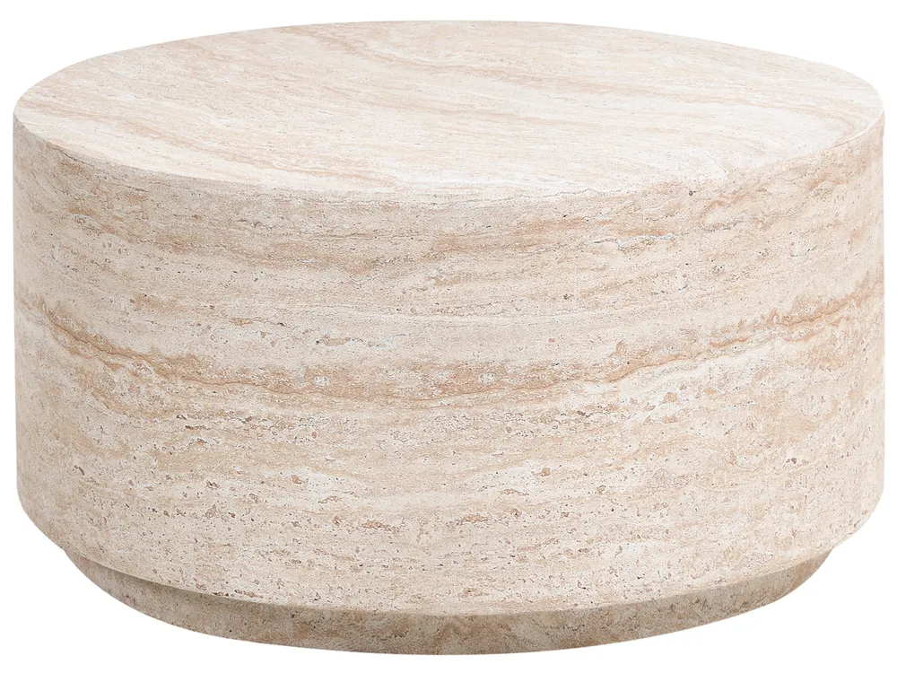 Coffee Table ASIERIO 70 cm 70 cm Travertine Effect