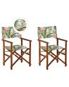 Set of 2 Garden Chairs CINE Acacia Wood Dark Brown