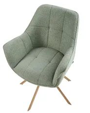 Dining Chair Swivel HAYDEN Boucle Light Green_1037150