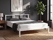 Säng med lamellram Furu VANNES 140 x 200 cm Vit_1174137