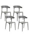 Set of 4 Garden Chairs GUBBIO Grey