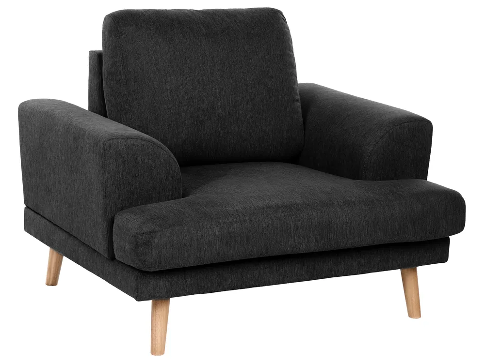 Living Room Set 4 Seater KILDAL Fabric Black_1058732