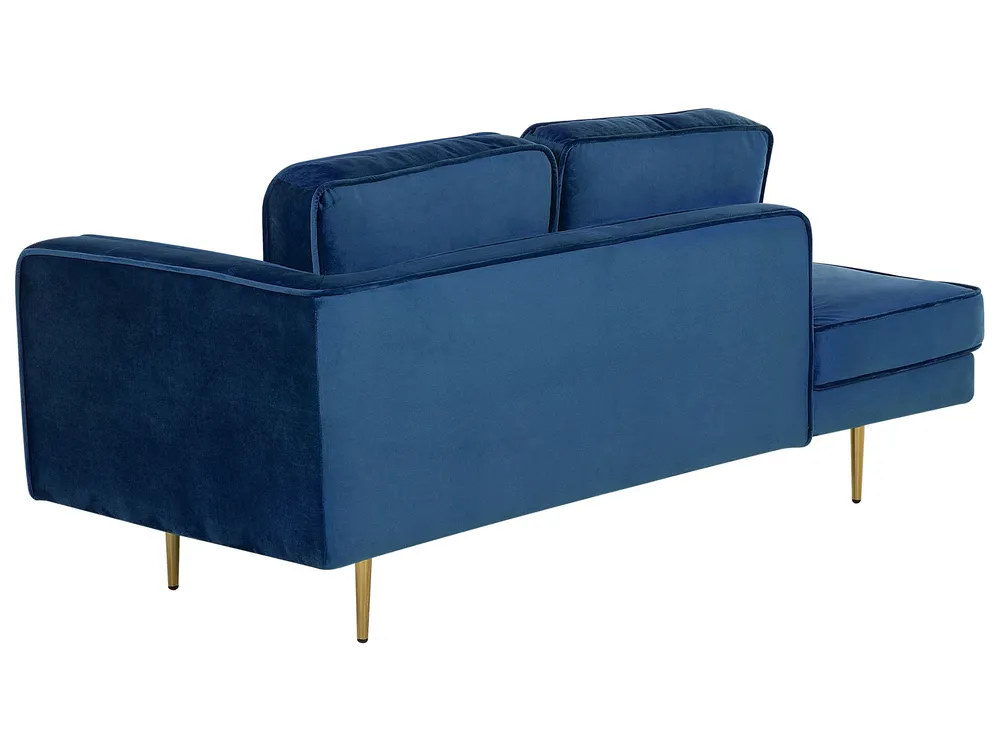 Right-Hand Chaise Longue MIRAMAS Velvet Navy Blue_739187