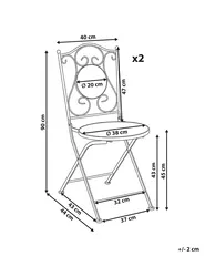 Set of 2 Garden Chairs SIPONTO Folding Metal White/ Blue_1155901