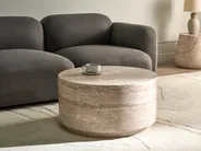 Coffee Table ASIERIO 70 cm 70 cm Travertine Effect_1007440