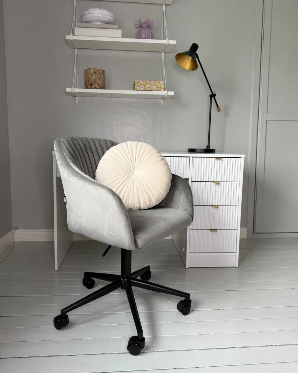 Desk Chair VENICE Velvet Grey_1012435