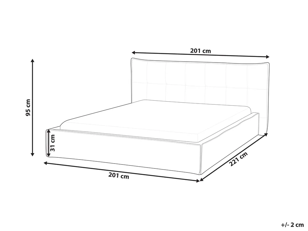 Säng med lamellram Konstlinne LESTRE 160 x 200 cm Off-White_959975