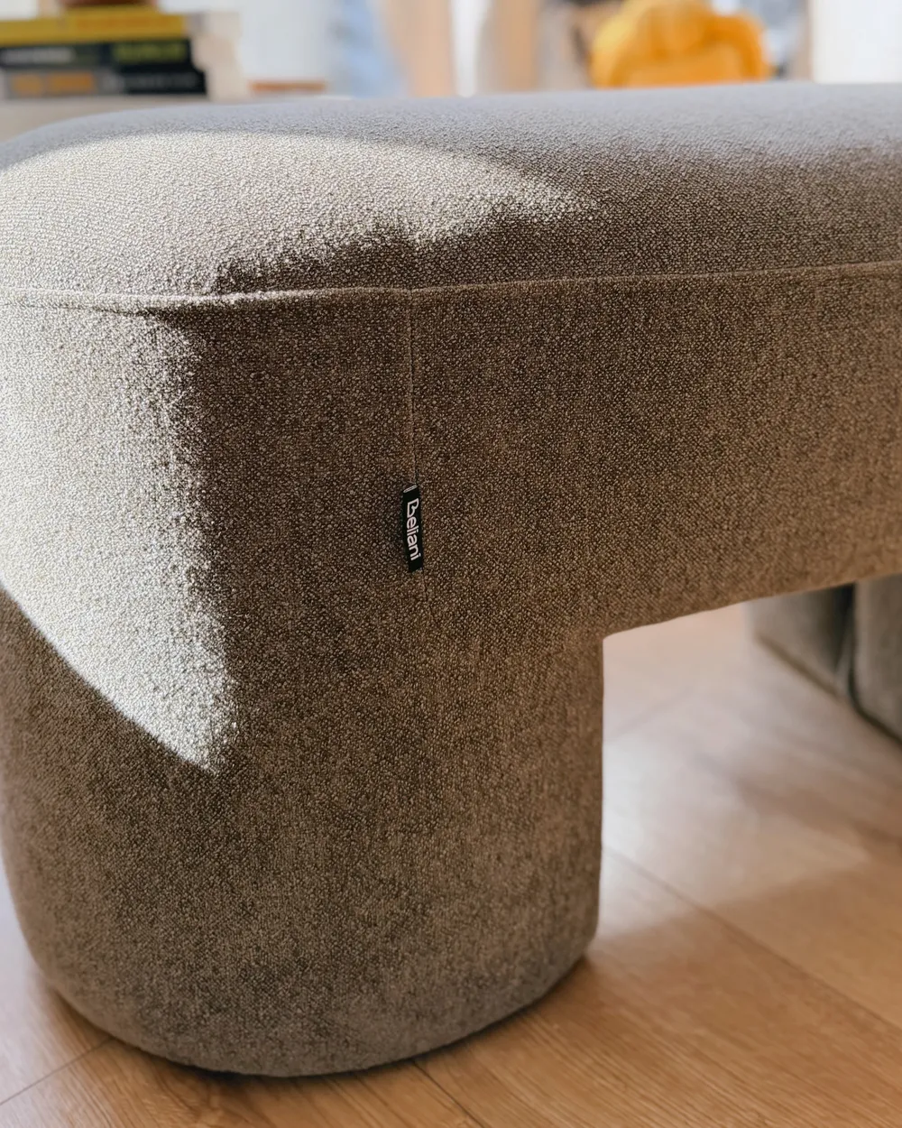Upholstered Bench DECORAH Boucle Brown_1063167