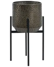 Elevated Plant Pot ALDOVANDRA 34 cm Metal Black_1117296