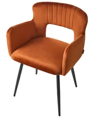 Set med 2 matstolar SANILAC Sammet Orange_1019445