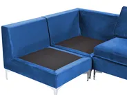 Modular U-Shape Sofa 6 Seater EVJA with Ottoman Velvet Navy Blue_859719