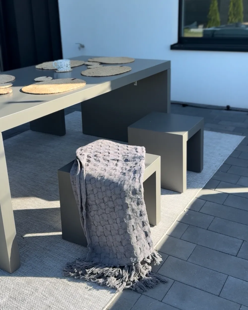 Set of 2 Garden Chairs TARANTO Concrete Grey_1005233