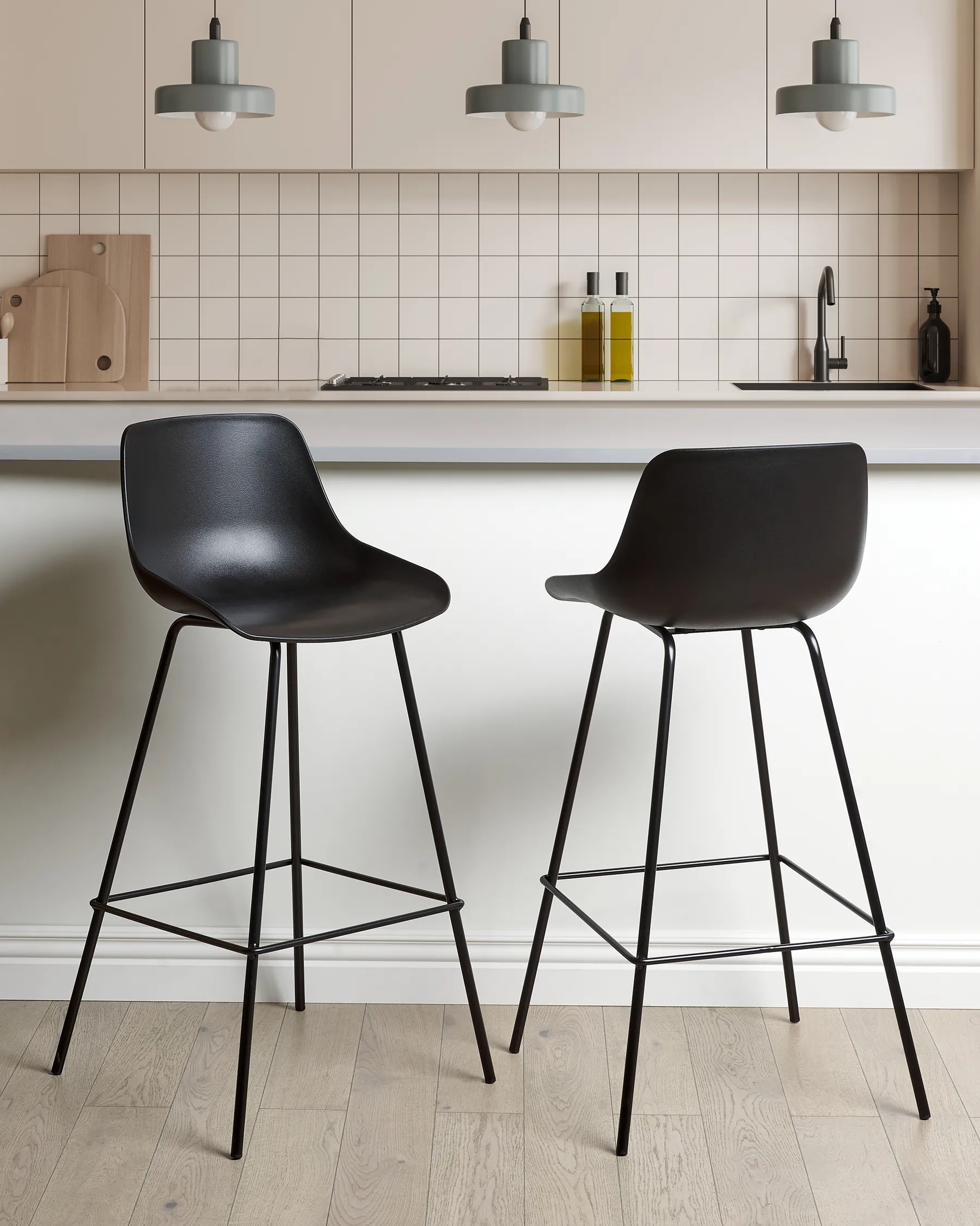 Set of 2 Bar Chairs EMMET Black_902760