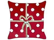 Set of 2 Decorative Cushions GUMDROP 45 x 45 cm Velvet Red Christmas Motif_1184006