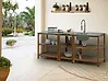 3 Piece Outdoor Kitchen Set with Sink BRUCOLI Brown/ Silver Acacia Wood