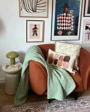 Bedspread CHAGYL Cotton 150 x 200 cm Green_1085225