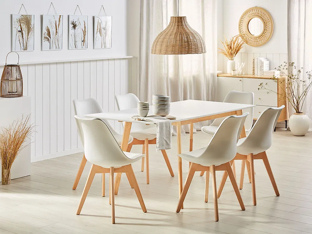 Jatkettava ruokapöytä MEDIO Valkoinen 120/155 cm 80 cm_1176595