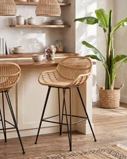 Set of 2 Bar Chairs TERRELL Rattan Natural_1072267