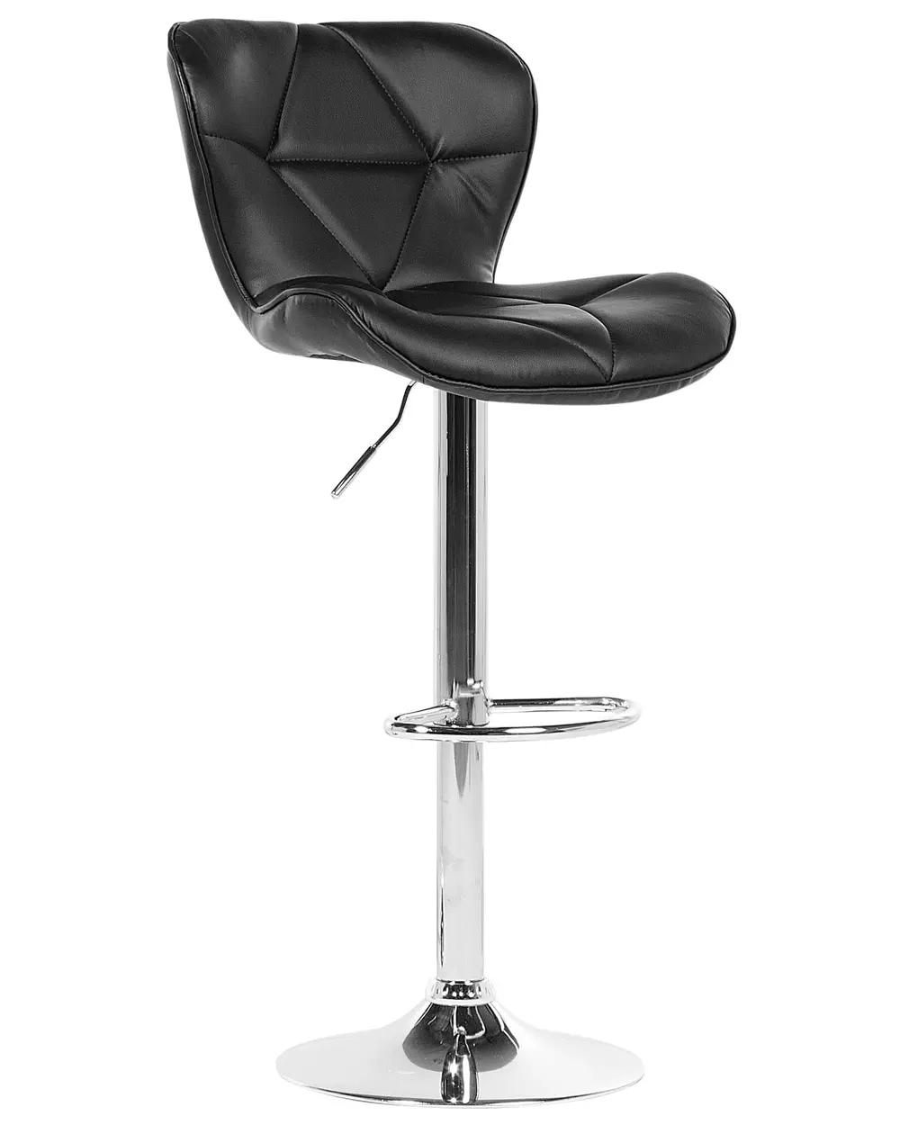 Set of 2 Bar Chairs VALETTA Swivel Faux Leather Black_782047